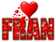 RED LOVE LETTER HEART FRAN TEXT