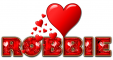 RED LOVE LETTER HEART ROBBIE TEXT