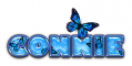 BLUE BUTTERFLY CONNIE TEXT
