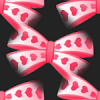 Pink hearts on ribbon Background