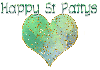 Happy St Pattys, hearts, glitter
