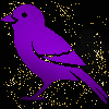 bird purple gold