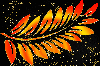 fern leaves sunset swirl gold