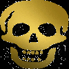 gold skull black