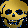 gold skull blue