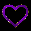 heart outline purple gold