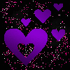 hearts 5x purple pink