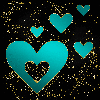 hearts 5x teal gold
