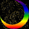 moon colorful gold