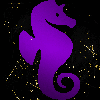 seahorse purple gold