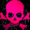 skull pink black