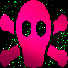 skull pink green