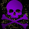 skull purple gold