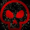 thriller skull red gold