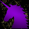 unicorn head purple gold