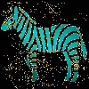 zebra teal gold