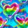 Rainbow Glass Heart tile 