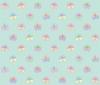 Teal with multi colored Pastel butterfly background