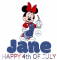 Jane.. HAPPY 4th OF JULY, MINNIE MOUSE, NAMES, HOLIDAYS