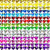 hearts of various colors