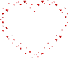 white outline of a heart, with red hearts