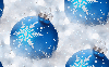Blue Christmas Bulbs & Snowfall