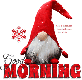 GOOD MORNING, SNOWING, GNOME, TEXT