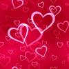 RED BACKGROUND WITH PINK HEARTS