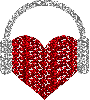 heart with headphones