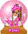 Pink doll snow globe
