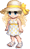 Blonde doll in summer clothing