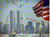 New York Twin Towers w American Flag 