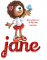 JANE, TOONS, CUTE, GIRL, TEXT