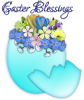 EASTER BLESSINGS, EGG, FLOWERS, HOLIDAYS, TEXT