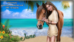 Girl w/horse on Beach - Jane