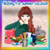 Girl waiting for summer vacation Sticker