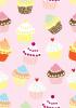 PINK BACKGROUND WITH CUPCAKES