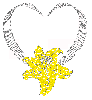 frame of a heart with a lily