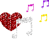 musical notes and heart