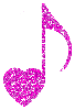 musical note with heart