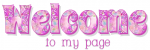 WELCOME TO MY PAGE, HEARTS, PINK, PATTERNS, TEXT