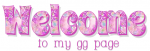 WELCOME TO MY GG PAGE, HEARTS, PINK, PATTERNS, TEXT