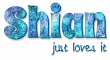 Shian just loves it, TURQUOISE, ABSTRACT, TEXT