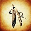 Indian Feather on tan background