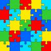 Multi colored jigsaw puzzle piece background