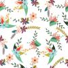White Tropical Flowered Background
