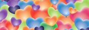 MULTI COLORED PUFFY HEART BANNER