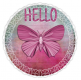 HELLO, BUTTERFLY, CIRCLE, TEXT