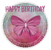HAPPY BIRTHDAY, BUTTERFLY, CIRCLE, TEXT