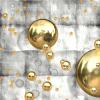 GREY SQUARED BACKGROUND WITH GOLD BUBBLES 